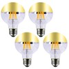 Lxcom Lighting Half Chrome Gold LED Light Bulb 7W Dimmable