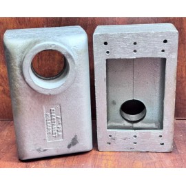Killark 2 x Killark Electrolet FSA-3 1" Hub Shallow Cast Device Box Aluminum Single-Gang