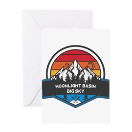 CafePress Moonlight Basin Big Sky Montana Greeting Cards Folded Greeting Card Matte