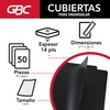 GBC P3562 Cubierta, 50 piezas, liso negro