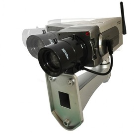 Motion-Activated Swivel Dummy CCTV Camera Deluxe Square