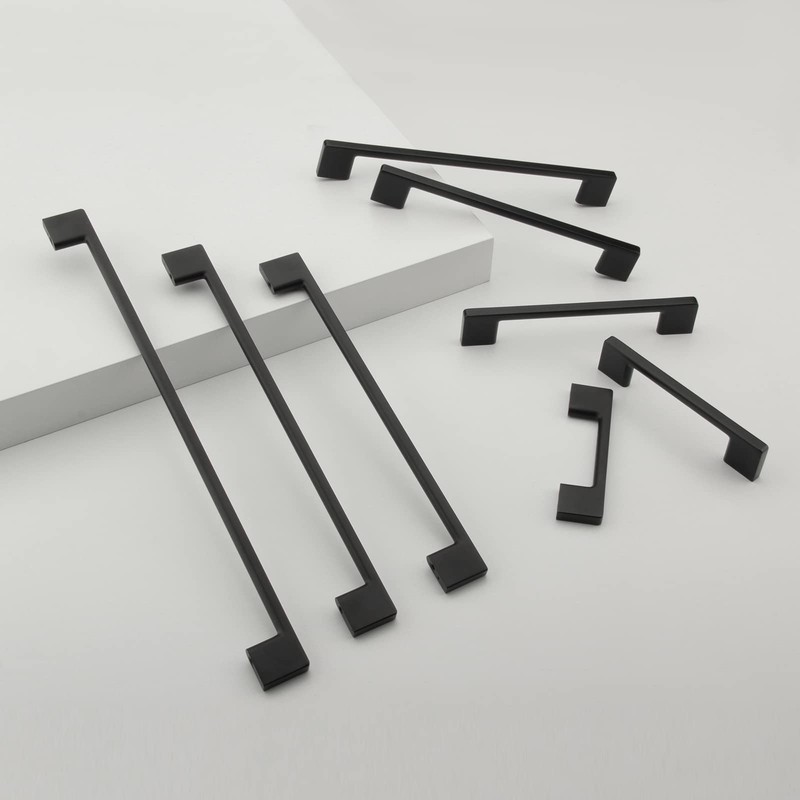 TUNNY 10 Pack Classic Cabinet Handles-3"/76mm Screw Spacing Matte Black