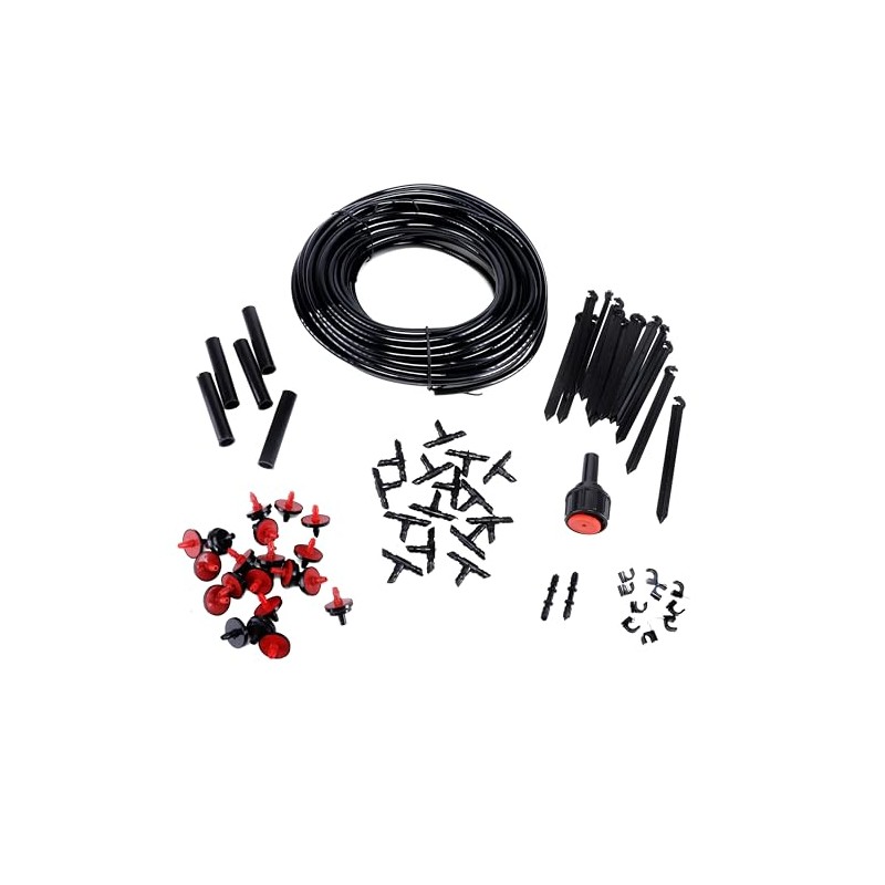 Micro Irrigation System Kit 70pc Black Includes: 23m Vinyl Pipe,