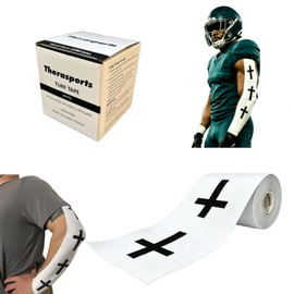 4 Inches X 32.8 Feet Faith Cross White Turf Tape Football - Christian Athletic Tape - Kinesiology Tape, Ultra Sticky & Latex Free, Protects from Turf Burn, Waterproof & Flexible (White)