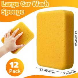 Tioncy 6 Pcs Large Sponges Bulk 7.5 x 5.5 x 1.9 Inch Grouting Sponge Set Car Wash Sponge Cleaning and Washing Sponge Commercial Sponges Large All Purpose Sponge for Cleaning Dishes Car Tile Bike