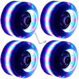 Paquete de 4 ruedas de 32 x 58 mm, 78 A, iluminadas, ruedas de patinaje con rodamientos instalados para interiores o exteriores, accesorios de patinaje y monopatín, 32 x 58 mm, 78A