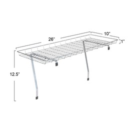 Household Essentials Rear Display Over-The-Washer Storage Shelf to Organize and Store Laundry Room Supplies, Silver