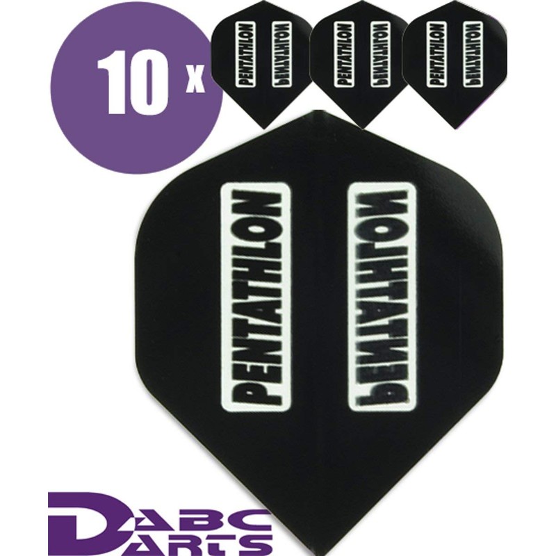 abcdarts Unisex - Adult Pentathlon Classic Dart Flights, Black, Classic