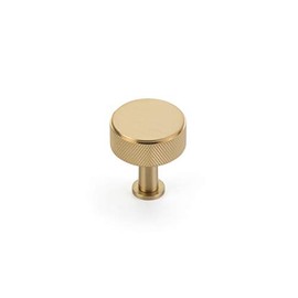 Schaub Pub House Collection 1-1/4 in. (32mm) Knurled Knob, Signature Satin Brass - 5002-SSB