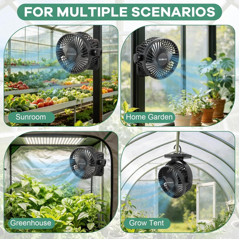 Grow Tent Fan 6”, Magnetic Fan for Greenhouse Plant with