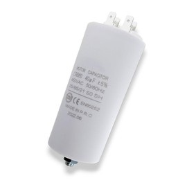 DL-pro Capacitor Motor Capacitor 40µF 450V Diameter 45 x 95 mm Universal with 6.3 mm AMP Plugs and Mounting Screw M8 CBB60 Starting Capacitor Motor Start Capacitor for Electric Home Appliances