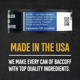 1 Can, BaccOff Mint Rough Cut, Black Tea Base with Bold, Icy Mint Flavor