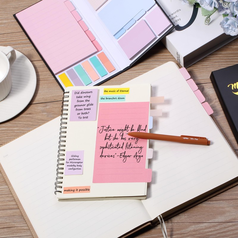 Mr. Pen- Sticky Notes Set, 410 Pack, Pastel Macaron Divider
