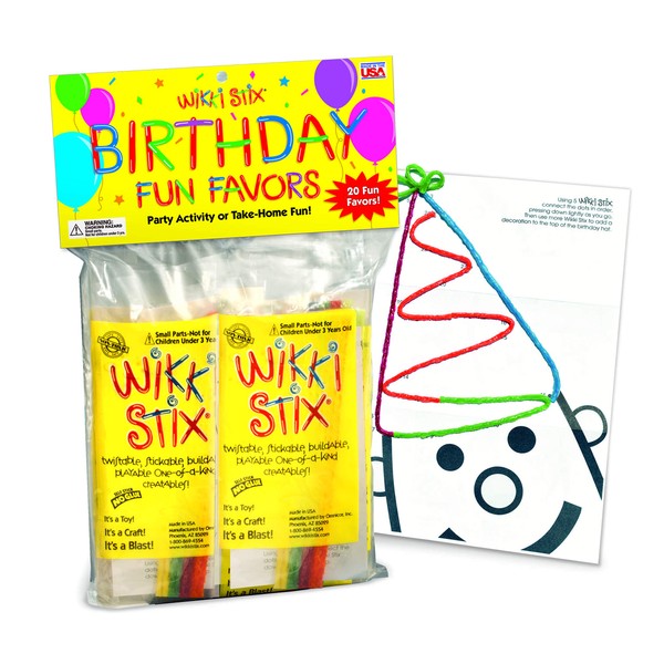 WikkiStix 108 Birthday Fun Favors, Pack of 20 Molding & Sculpting Sticks