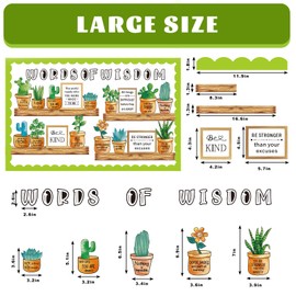 FYSUIMU 50Pcs Potted Plant Bulletin Board Decoration Set Greenery Inspirational Paper Cutouts with Glue Points for Back to School Classroom Party Supplies