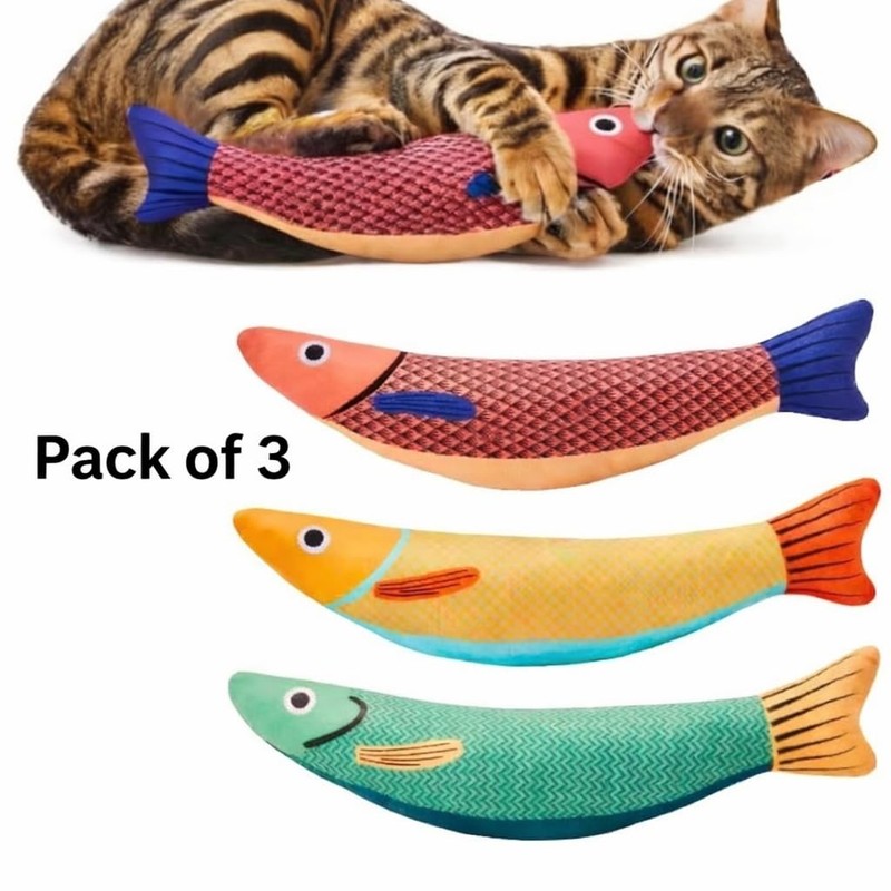Furlof Cat Toy Fish Fidget Movable Cat Toy Fish Fidget