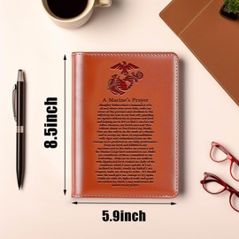 WHLBHG Marine Gift Marine's Prayer Hardcover Journal Notebook Religious Gift Military Leather Journal Appreciation Gifts for Marine (Journal-Marine’s Prayer)