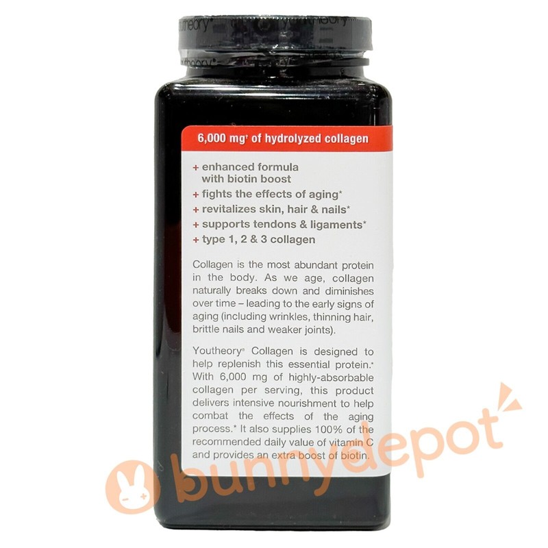Youtheory Collagen Biotin 390 tablets Type 1,2,3 18 Amino Acids