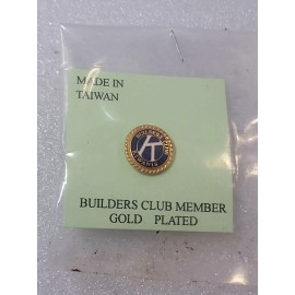 KIWANIS ~ BUILDERS CLUB MEMBER ~ LAPEL HAT PIN NEW ON CARD GOLD PLATED