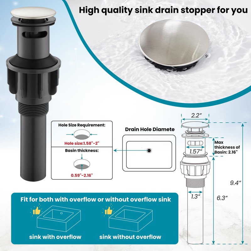 gotonovo Bathroom Sink Faucet Widespread Brushed Nickel Double Mixing Tap