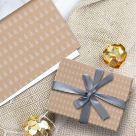 Glick Luxury Christmas Folded Wrap (3 Sheets) Yuletide Alpine Kraft Christmas Wrapping Paper