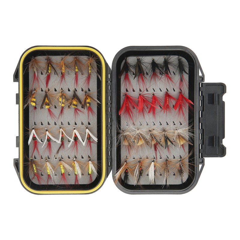 40Pcs Fly Fishing Flies Kit Stainless Steel with Box Lures