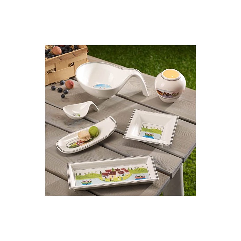 Villeroy und Boch Design Naif Gifts Rechteckige Schale, Premium Porzellan,