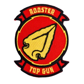 Comercial Mercera, Top Gun Sew-On Patches, Rooster, Originals, Ideal for Hats, Jackets, T-Shirts or School Bags, 100% Polyester