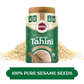 Baron's USDA Organic Tahini Pure Sesame Paste | 2 x 16 oz Jars | Rich Creamy Spread for Hummus, Dips, Sauces | Kosher, Vegan, Keto friendly, Non-GMO, Gluten-Free, No Peanuts | Ground Seeds Tahina