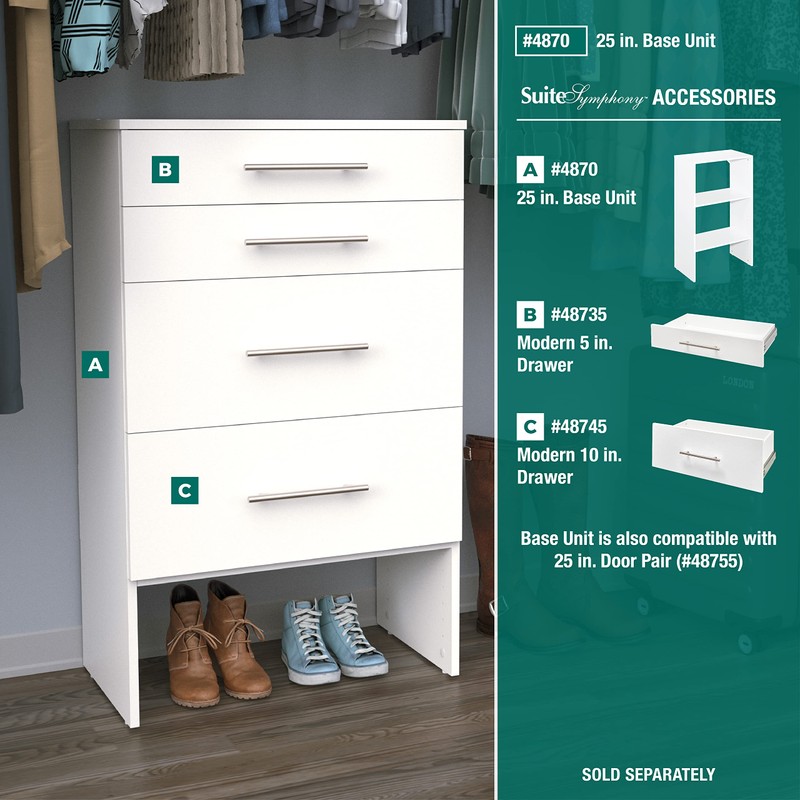 ClosetMaid SuiteSymphony Wood Shelf Unit, 2 Shelves, Adjustable, For Storage,