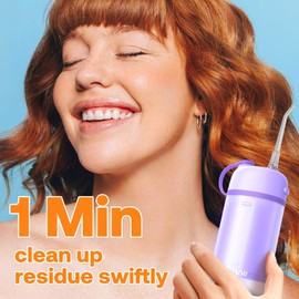 Bitvae P1 Water Flosser for Teeth, Portable Mini Water Flosser, Cordless Water Teeth Cleaner Picks with Telescopic Water Tank, Type-C Rechargeable Oral Irrigator for Travel & Home (Purple)