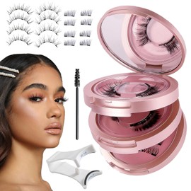 Magnetische Wimpern, Magnet Wimpern Natürlicher Look, Lash extension set, Falsche wimpern, Curly Cat Eye Lashes, Wiederverwendbare Kurze Fake Eyelashes, 3D Künstliche Wimpern für Make-up, Date
