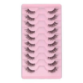 10 Pares De Pestañas Postizas De Media Longitud 3d Vivid                                                                                              