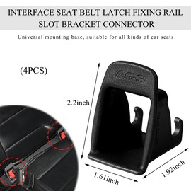 ZNDAW 4 PCS ISOFIX Interface Belt Latch Guide, Car Child Seat ISOFIX Locater Fixed Guide Groove, Universal Seat Belt Buckle Bracket Connector for Baby Safety, Car Accessories