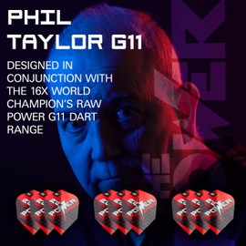 Target Darts Phil Taylor Gen 11 Power 9-Five Flights, Raw Power Pro Ultra Dart Flight Set, Pack of 9, Phil Taylor G11 Dart Flights, Professional Dart Accessories, Ten-X Shape
