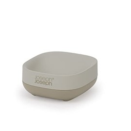 Joseph Joseph Bathroom Slim, Compact, Space Saving Soap Dish Holder, non-slip base - Ecru