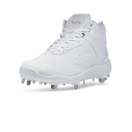 Boombah Viper Pro Women's Metal Cleat Mid - Pitching Toe White/White - Size 6