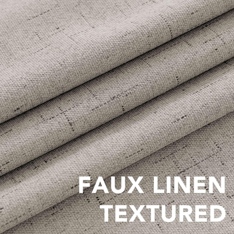 H.VERSAILTEX Linen Look 100% Blackout Curtains 84 Inches Long for
