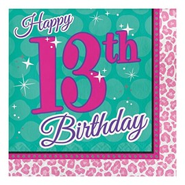 Creative Converting 16 Count Paper Lunch Napkins, 13th Birthday, Sparkle Spa Party!