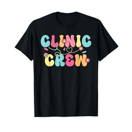 Clinic Crew For School Nurse Groovy (On Back) T-Shirt