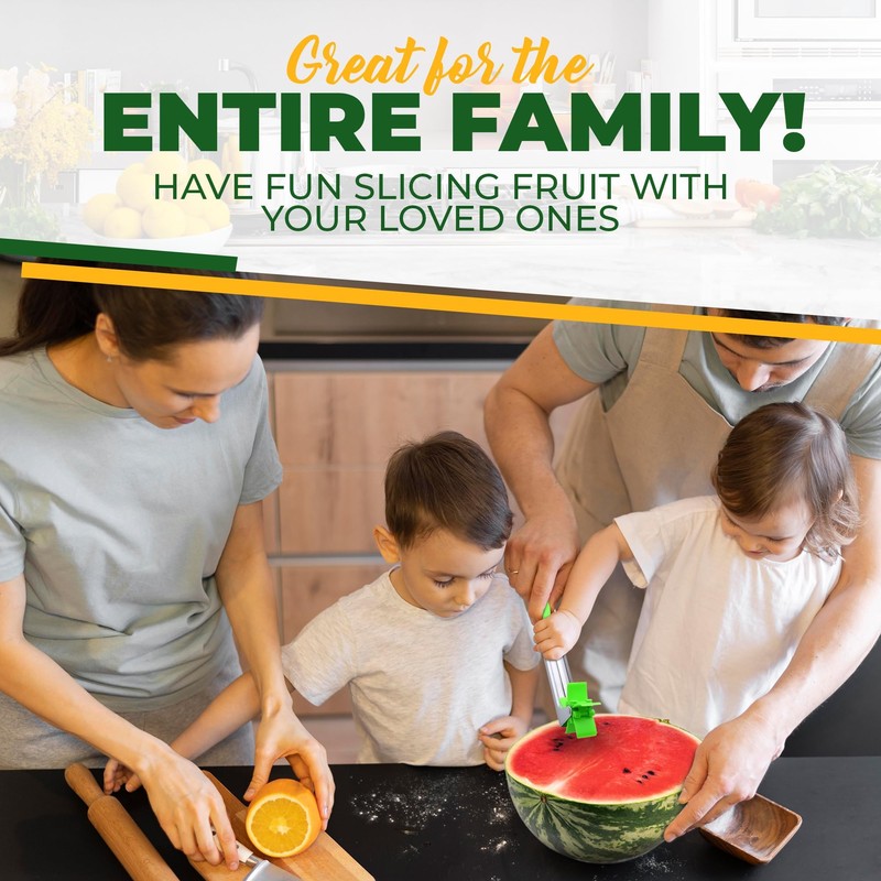 Aisle 3 Essentials Stainless-Steel Windmill Watermelon Cutter and Melon-Baller Set,