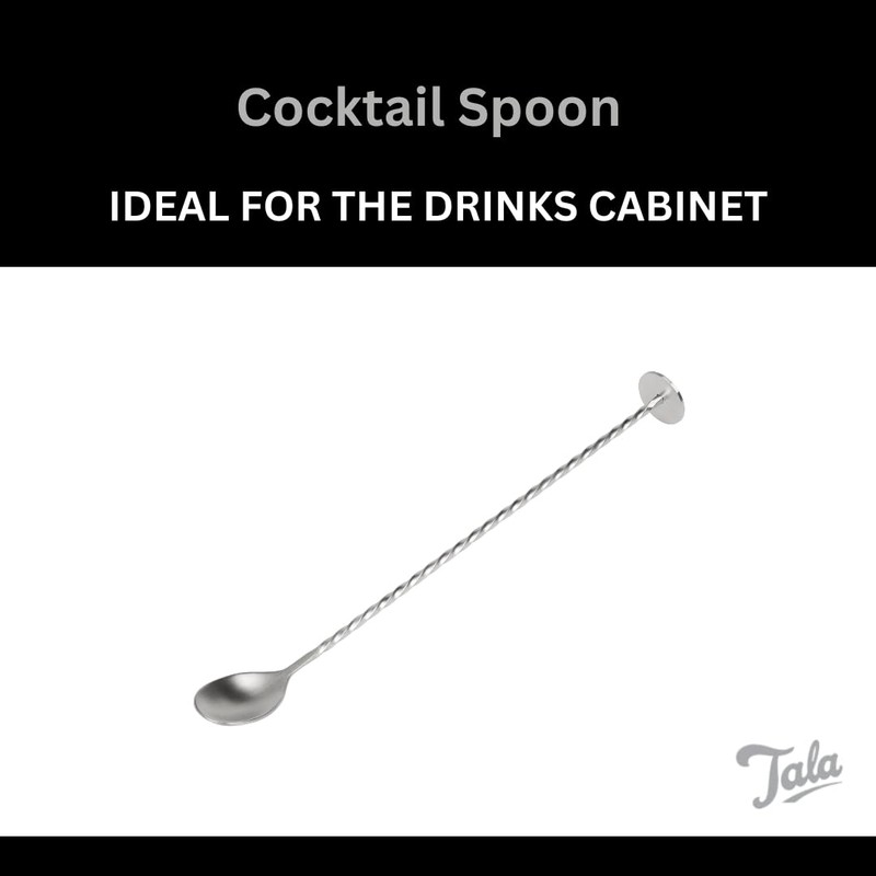 Tala Stainless Steel Cocktail Spoon, 27.5cm Bar Spoon with Weighted