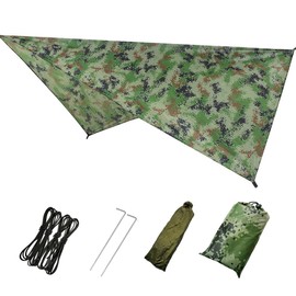 NUZAMAS 230x210cm Waterproof Rain Fly Tent Camping Tarp Cover Sunshade Cloth Picnic Mat Footprint Hammock Shelter for Outdoor Hiking Picnic Beach