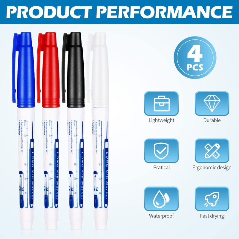 4 Pcs Deep Reach Markers Long Nose Waterproof Deep Hole