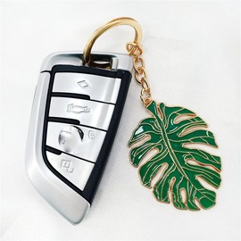 NISCAYA Zinc Alloy Leaf Keychain Pendant Leaves Keychain Tropical Palm Leaf Keychain for Woman Girls Handbag Key Hanging Pendants