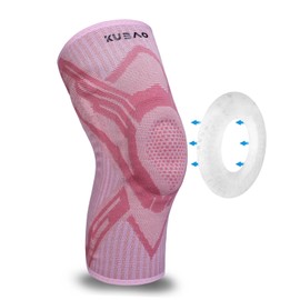KUBAO Knee Braces For Knee Pain For Men Knee Brace For Arthritis Pain And Support Volleyball Knee Compression Sleeve Knee Sleeves For Women Knee Pain Knee Pad For Women Pink M