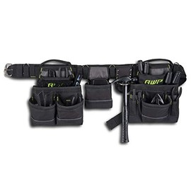 AWP Carpenter Tool Rig with Carry Handles, Premium Tool Belt, Air-Mesh Padded Belt Fits Waists Up to 50 Inches