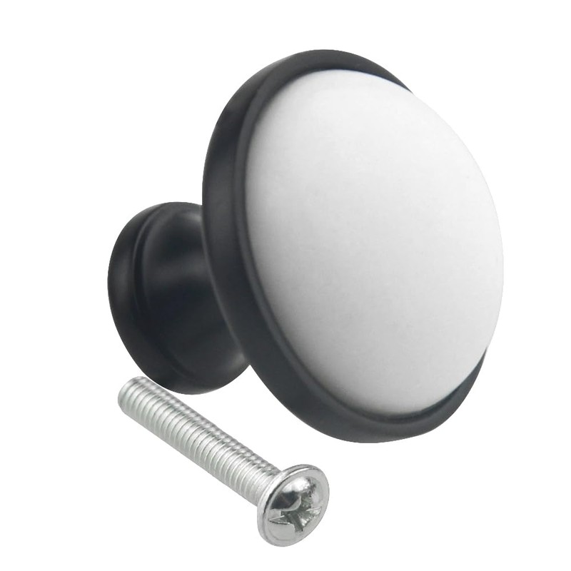 XINGYHENG 20Pcs/10Pcs Round Cabinet Drawer Knob White Ceramic Cabinet Dresser