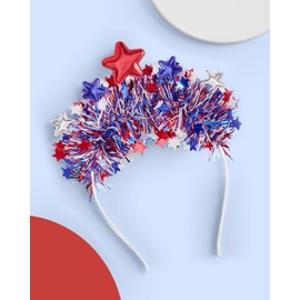 xo, Fetti Happy Fourth of July Star Headband | USA Party Favors, American Flag Supplies, 4th of July Decorations, Stars and Stripes Decor, Red White and Blue, Olympic Theme Bday Patriotic Accessory