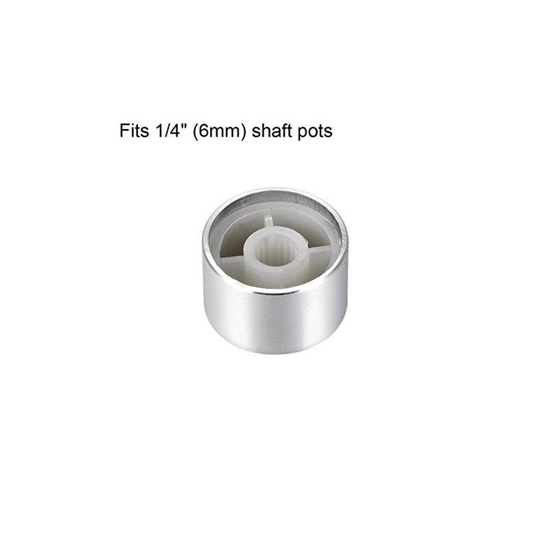 sourcing map 2 x Aluminium Volume Control Potentiometer Knurled Shaft